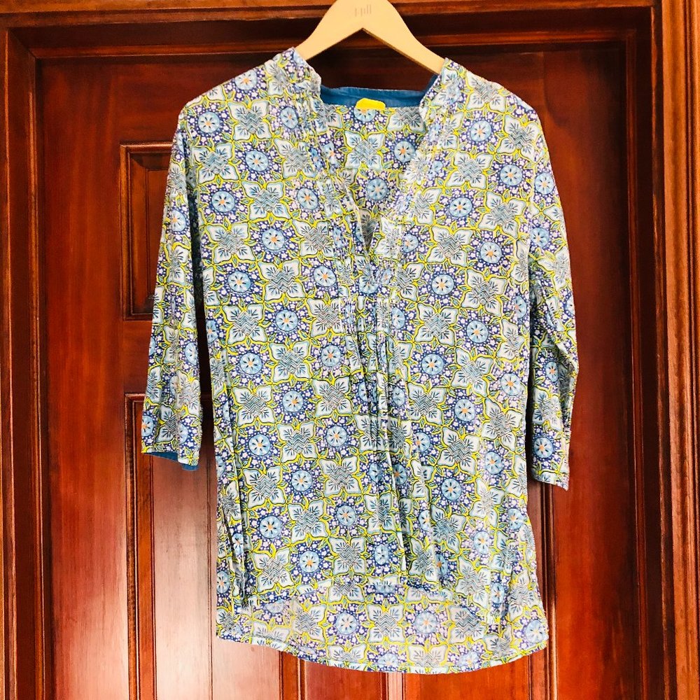 ROBERTA ROLLING RABBIT Tunic Shirt - Size Small / Cotton Blouse Top